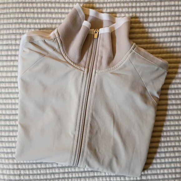 ATHLETA Sprint Track Jacket Size Small Cream and white - Picture 5 of 10